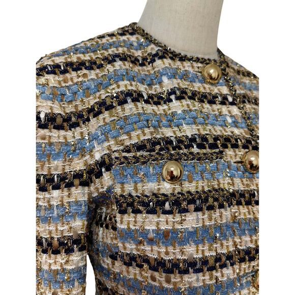 Veronica Beard Sumira Metallic Tweed Jacket US 8 - Picture 11 of 13